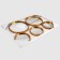 Bamboo wall mirrors, set - 5 pcs, D mirror surface 20.5/13 cm, golden color