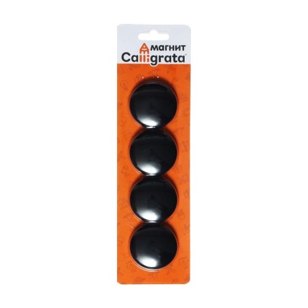 Set of magnets for boards D-4cm, 4 pieces, on a blister, black
