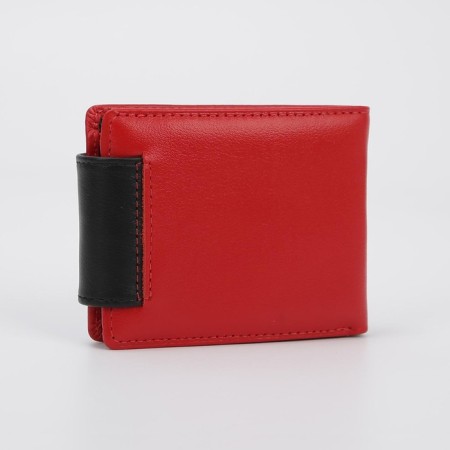 Women's wallet on magnet, red color-1