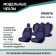 Auto-Cherkhls for Lada Granta, 2011-2018, add. side. support, continuous rear row, jacquard black/blue