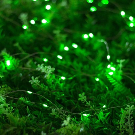 Garland "thread" 20 m dew, IP44, silver thread, 200 led, green glow, 2 modes, solar battery-1