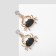 Emall earrings "crayfish", black and white color in gold