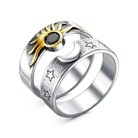 Ring "Day-None" Sterlarment with selective gilding, 17.5 size