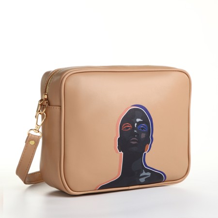 Women's bag over the shoulder Textura, small size, beige color-2