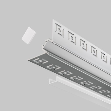 Aluminum profile of hidden installation LED Strip Alm-502-S-2M, 200x5x2.2 cm, silver color-3