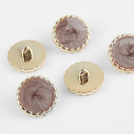 A set of buttons on the leg, d = 21.5 mm, 5 pcs, brown/gold color-1