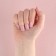 Nyud overhead nails, 24 pcs, adhesive plates, square shape, glossy pale pink color