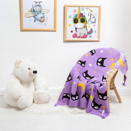 Knitted blanket "Baby I" Fantastic Girl, 90x90 cm