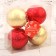 Set of balls plastic D-6 cm, 4 pcs "Snowflake Snowflake" red-golden