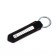 Keychain for keys with phone number, pu skin, black