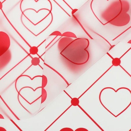 Matte film "Hearts", 58*58 cm, red-3