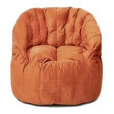 Chelsea chair, size 85x85 cm, velor fabric, orange color