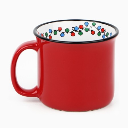 New Year's ceramic "garland" mug, 450 ml, white color-2