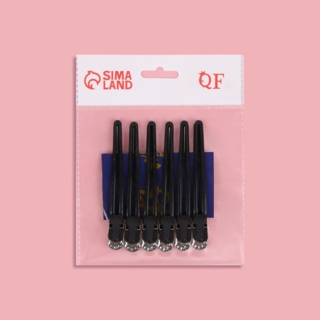 Hair clips, set - 6 pcs, 10 cm, black color-5