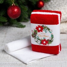 Set of terry towels Ethel Merry Christmas 30x30 cm-3pcs, 340g/m2, 100% cotton
