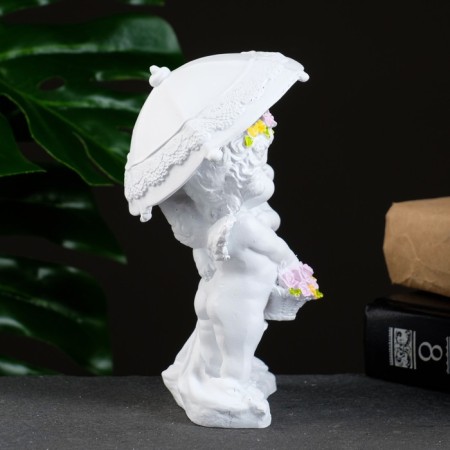 Figure "Angels under the umbrella" White 9x11x15cm-1