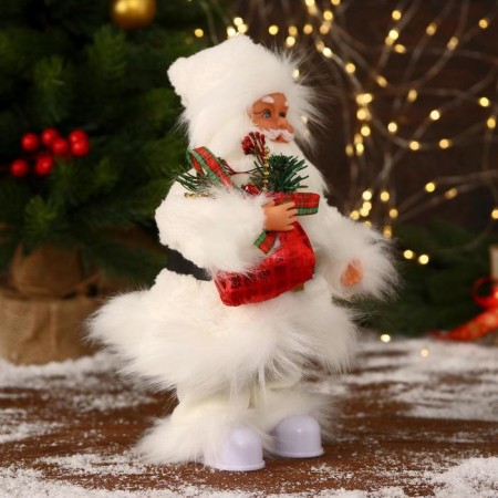 Santa Claus "in a fur white suit, with a bag" moves, 11x30 cm-3