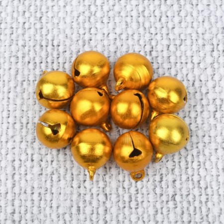 Bells for needlework, set of 10 pcs., Size 1 pc. - 1.4 cm, golden color-1