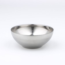 A stainless steel bowl with double walls 