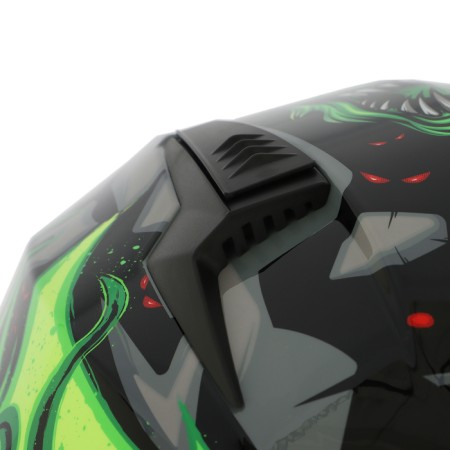 The helmet integral with two visors, size M (57-58), BLD-M67E model, black and green-11