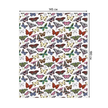 Tables on the table “Flight of butterflies”, rectangular, Saten, size 145x180 cm-1