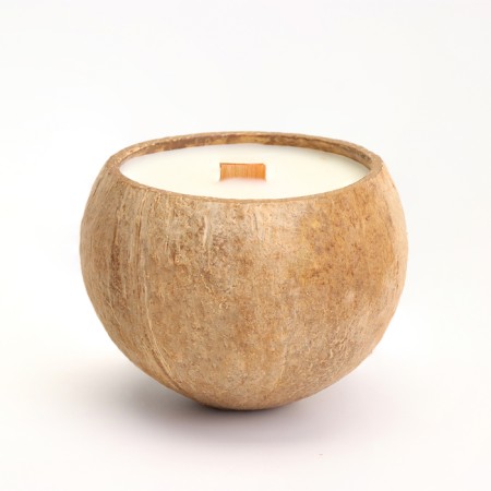 Candle in coconut aromatic, orange, soy wax, 8x10 cm, in the box-3