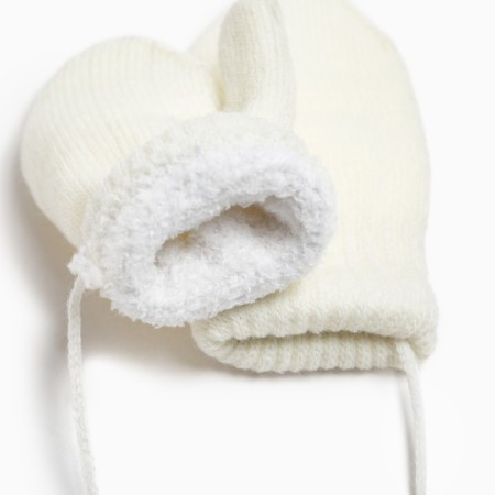 Mittens of two -layer Minaku "plain", col. White, rr 14 (4-5 years)-2