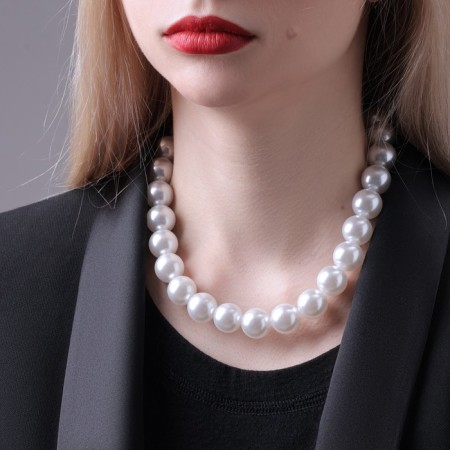 Pearl beads "Bride" ball No. 14, white color, l = 40 cm-2