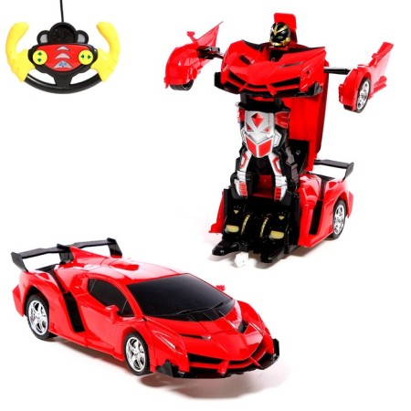 Robot radio -controlled "sportsar", transforms, light and sound effects, mix-8