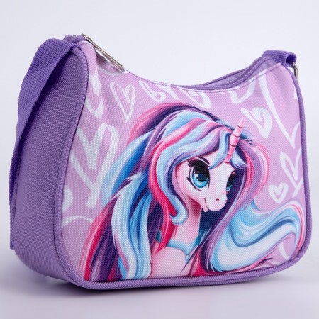 Children's bag for a girl, textile, “Magic Unicorn”, 4 cm x 17 cm x 13 cm-1