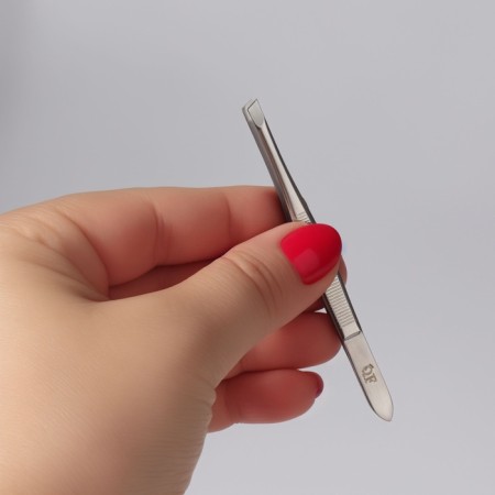 Pinzet "Premium" beveled, narrow, 9 × 0.6 cm, on the blister, silver color-8