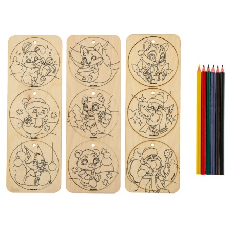 New Year's blanks for creativity "New Year! Balls ", with pencils-2