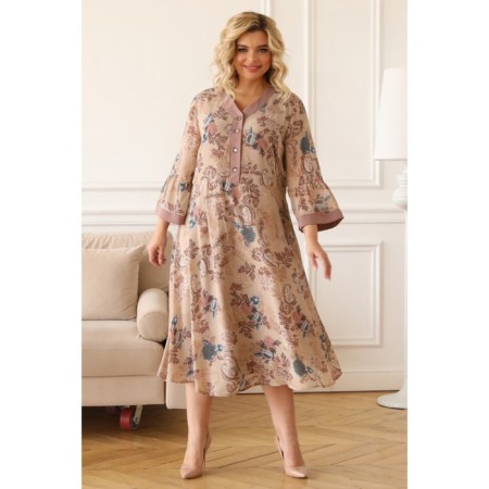 Female dress, size 50, beige color-9