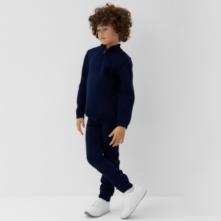 Costume (sweater and trousers) children's minku, dark blue color, height 140 cm-8