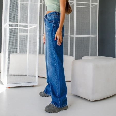 Women's jeans, dark blue color, size 34 (40)-1