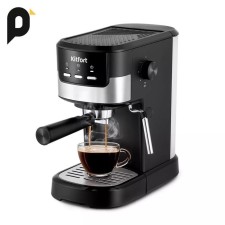 Coffee machine KitFort KT-7211, Rozhkova, 1100 watts, 1.25 l, cappuccino, black