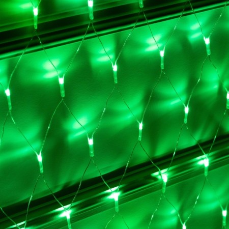 Girlyanda "Network" 2 × 2 m, IP20, dark thread, 152 LED, Green glow, 8 modes, 220 V-2