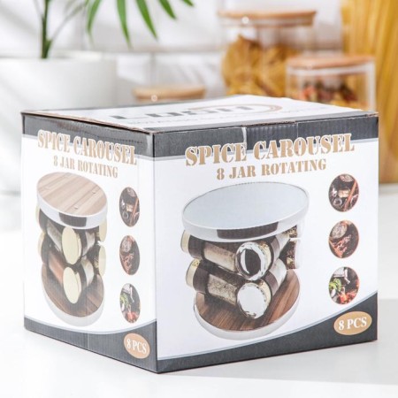 SPIRITION for spices on the stand "MODERN", 30 × 9 × 22 cm, capacity 90 ml, 4 × 9.5 cm, 8 pcs-3