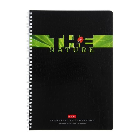 Notebook A4, 96 sheets, in a cage, on a crest, Nature, cover coated cardboard, embossing, mix-3