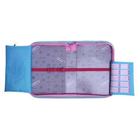 Penal 1 section 140 x 210 x 40 mm, folding pocket and cosmetic bag, fabric, calligrata topontent "Girl with hare"-4