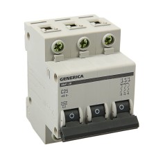 Switch automatic IEK Generica, VA47-29, 3P, 25 A, 4.5 KA, HAR-KA C, MVA25-3-025-C