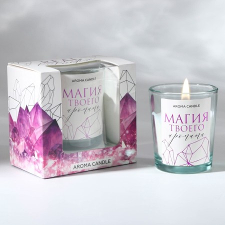 Interior candle in a glass "Magic", lavender aroma-1