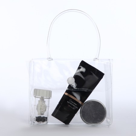 Cosmetic bag on the button, the color is transparent-1