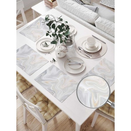 Set of napkins for setting the table "Marble waves", rectangular, size 32x46 cm, 4 pcs-1