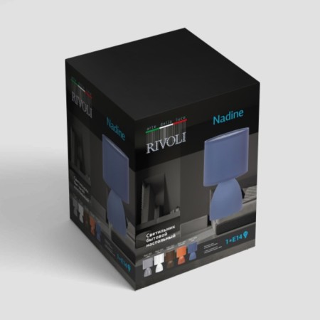 Rivoli Nadine 1he14 table lamp, 40 watts Ceramics Blue with lampshade-9