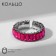 Ring "Trend" parallel, bright pink color in silver, dimensionless (from 17 size)