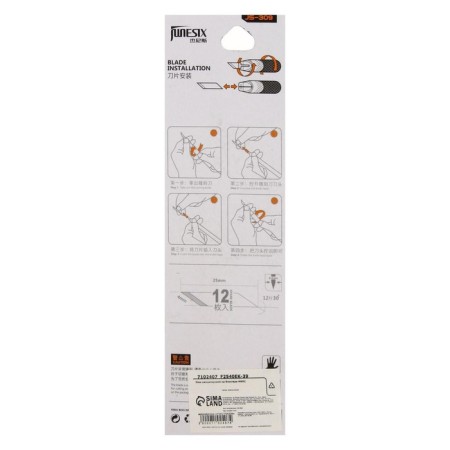 Chancellery knife, blade 4 mm, (scalpel shape) Plastic/metal housing, 12 interchangeable blades, Mix case-2