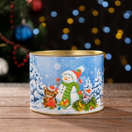 Gift box, tube “Game in snowballs”, (70 mm intrac. Height), 120 x 90 mm-2