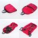 Folding backpack, lightning department, external pocket, 2 side pockets, raspberry color