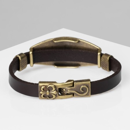 Bracelet Unisex "Atlant" tiger, brown color with black gold, 22 cm-2